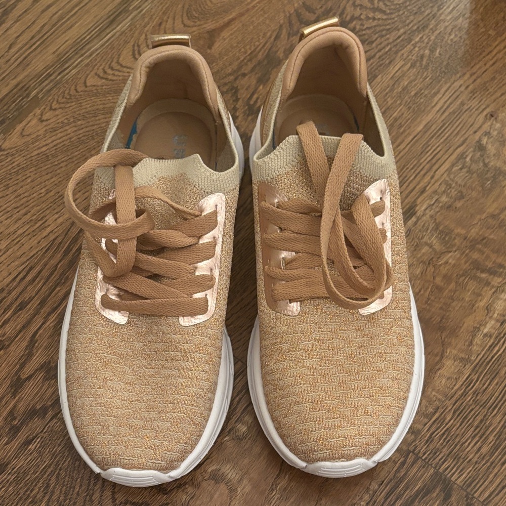Rose gold sneakers. EUC.